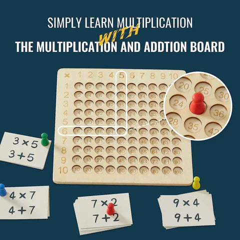 Tablero de matemáticas Montessori de madera