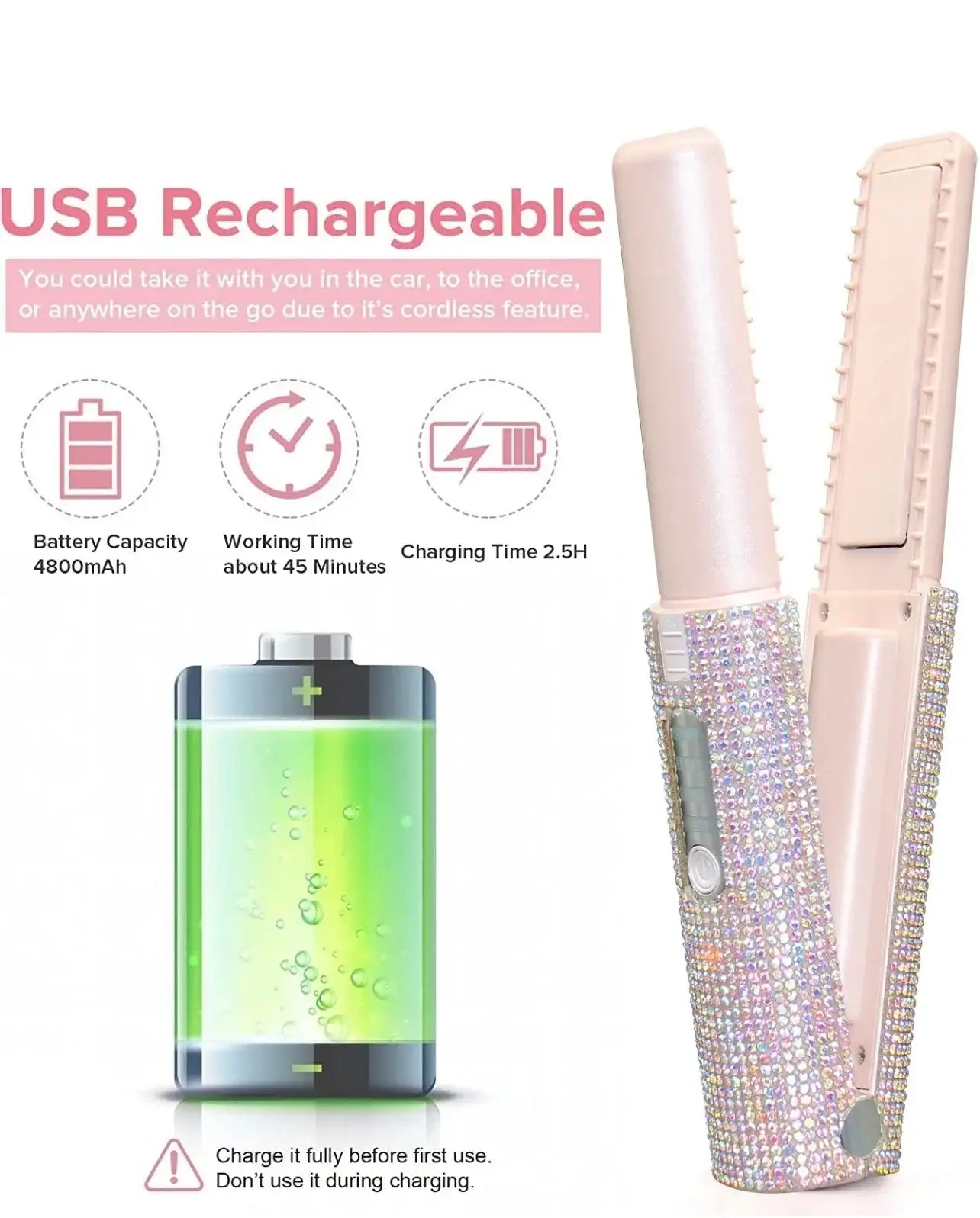 Bling Portable Travel Hair Straightener