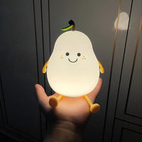 RGB Rechargeable Silicone Cute Pear Night Light