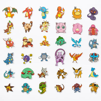 50pcs or 100pcs Pokémon Waterproof Stickers Kawaii Pikachu for Skateboard Bicycle Guitar Laptop