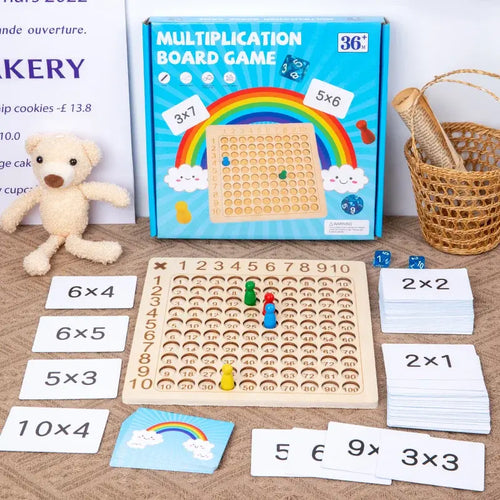 Wooden Montessori 99 Multiplication Board Educational Toy